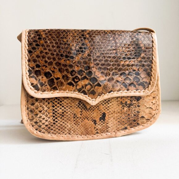 Unbranded Handbags - Vintage snakeskin Square Whipstitch Shoulder Bag
